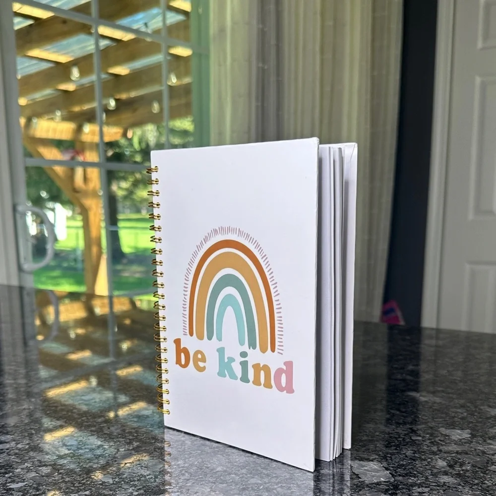 Be Kind Spiral Notebook with Rainbow Design
